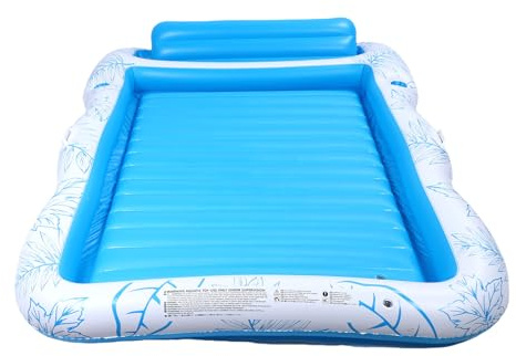 Uppblåsbar solstol för poolstol förtjockad strand solbränning flyta med kudde rymmer upp till 2 personer 81 x 137 cm