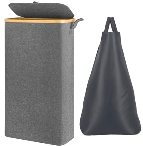 Laundry Basket 50L Foldable Washing Baskets with Sturdy Handles Storage for Clothes Bedding for Blankets Toys Clothes Shoes Plant Organizer Bin Living Room Home Decor (Gray, 50L)