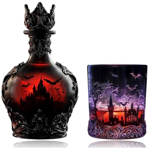 Decantador de whisky de Halloween en estilo de poción mágica, decantador de licor para hombres, jarra de whisky 3D para vino, licor, escocés, bourbon, brandy, regalos para hombres, decoración de bar