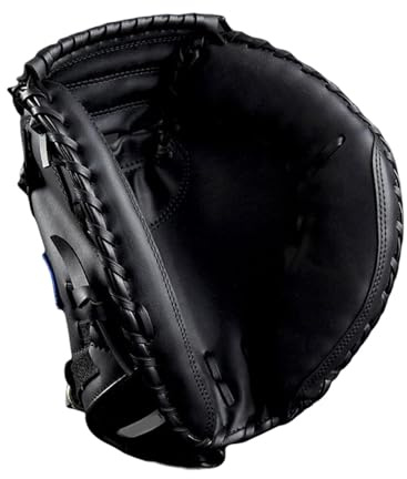 YZDKR Guanto da Baseball Professionale Guanti Battuta in Pelle PU for Sport all'Aria Aperta Softball for Mano Sinistra per Il Baseball(Black)