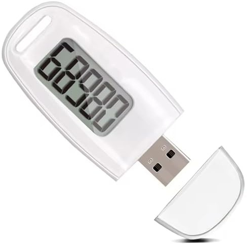 Podomètre LCD Portable Compteur de Pas précis pour la Marche avec Clip Podomètre de Poche Rechargeable par USB pour Hommes Femmes Enfants Adultes |.A Clipser
