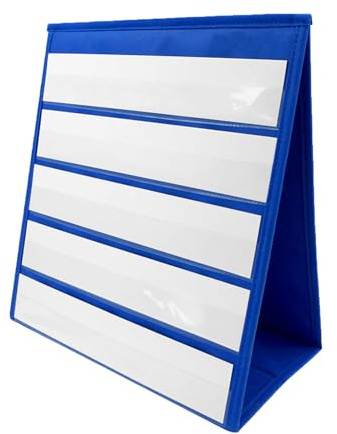 Desktop Pocket Chart for Sentence Strips, Foldable Tent Cards Set Calendar for Classroom Stand Calendar Word Building