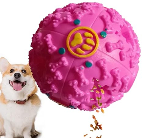 Balle de nourriture pour chien, balle oscillante pour chien - Balle qui fuit pour | Balles interactives à alimentation lente, jouets créatifs de balle de dentition avec son de rire pour nettoyer