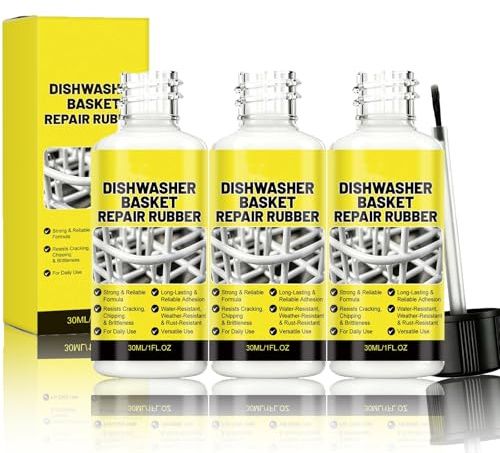 Spülmaschinenkorb Rost Reparatur Weiß, Rostschreck für Spülmaschine 30ML, Geschirrkorb Reparatur Flüssigkunststoff, Rostschreck für Spülmaschine-Flüssige Abziehbare Gummibeschichtung (3PC)