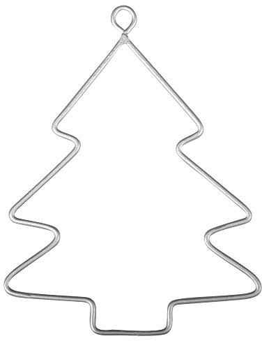 Rayher 24089000 Draht Bäume, 6 x 7,5 cm, 3 Stück, Tannenbaum aus Metalldraht, Drahtbaum, Form zum Umwickeln, Basteln, Dekorieren, Weiß