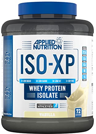Applied Nutrition ISO-XP – Premium Whey Protein Isolate, Rich Vanilla Flavor, 100% Pure Protein for Muscle Growth and Recovery (Vanilla) (1.8kg - 72 Servings)
