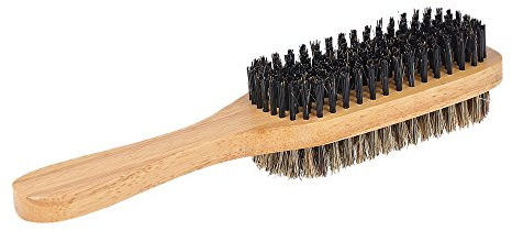 Men's Beard Brush Double-Sided Facial Hair Brush Shaving Comb Male Mustache Brush Solid Wood Handle