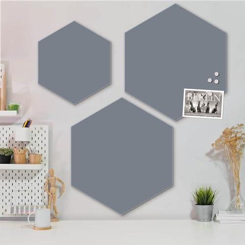 banjado Glas Magnettafel (55 x 48cm) - Magnetwand Glas - Magnetpinnwand als Memoboard - Pinnwand Magnettafel Küche, Büro, Kinderzimmer in der Silber Metallic