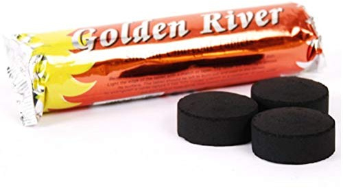 Rouleau de 10 Charbons Golden River (Chicha/Encens/Narguilé)