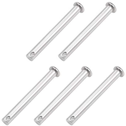 sourcing map 5 Stück Steckbolzen Einloch Splintstift Flachekopf Gabelkopfstifte Gelenkstift 8mm x 70mm Edelstahl 304