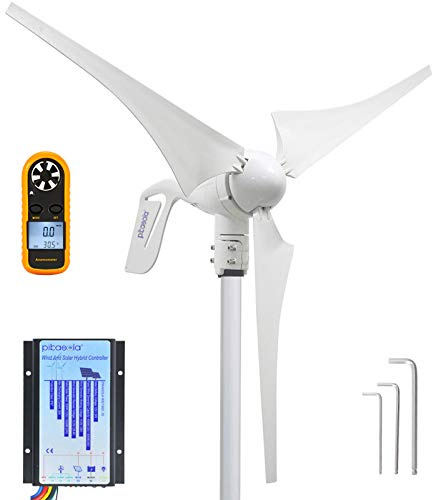 PIKASOLA Wind Turbine Generator 12V 400W with a 30A Hybrid Charge Controller. As Solar and Wind Charge Controller which can Add Max 500W Solar Panel for 12V Battery.