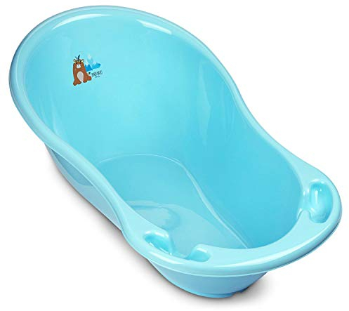 Bañera para bebés certificada por TÜV Rheinland! – Bañera para recién nacidos de 0 a 24 meses - Bañera antideslizante de 86 cm con tapón.