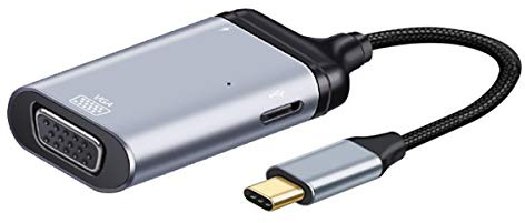 Cablecc USB-C Typ C auf VGA RGB Konverter HDTV Adapter 60 Hz 1080p mit PD Buchse