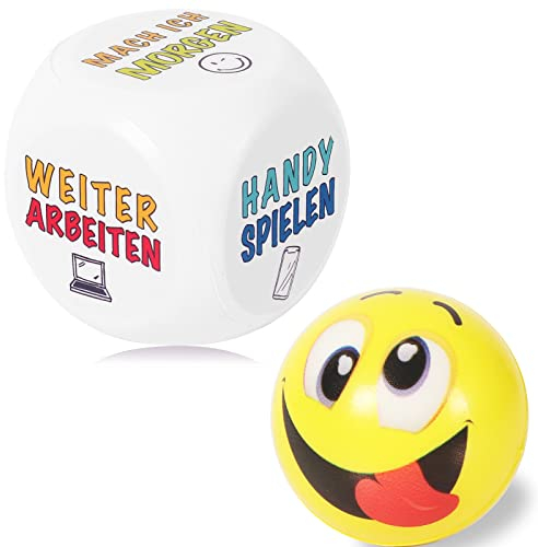 Anti Stress Würfel und Stressball, der Bunte Stresswürfel mit 6 lustigen Aktionen zum Stressabbau ist das Geschenk und Büro Spielzeug für Kollegen Studenten Freund und Mitarbeiter mit schwachen Nerven