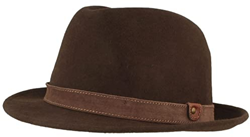 Breiter Trilby Filzhut mit schmaler Krempe aus Wollfilz | Knautschbar