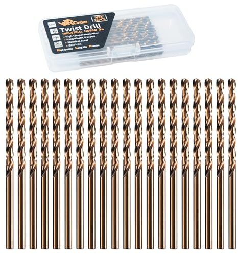 RCINDUS 20PCS 5/32 Cobalt Drill Bit, HSS M35 Metal Drill Bits for Steel, Stainless Steel, Cast Iron, Hard Plastic and Wood