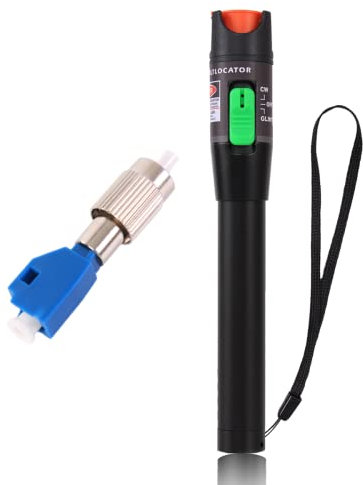 Kit di localizzazione di guasti visivi da 50 mW, 50 km con connettore universale da 2,5 mm FC maschio a LC femmina, penna a luce rossa VFL per test cavi di rete, tester di sorgente in fibra ottica,