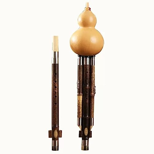 Zweifarbige Kürbisseide B-b+C G-Taste+F-Taste Kombinierte Kürbisflöte Zwei Aufseher Blasen Zwei Stücke Kürbisseide Flöteninstrument (Color : Brown_G+F-key)