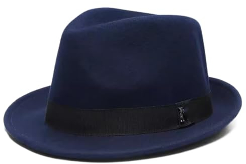 ZMNKH Fedora Hut für Herren Damen, Vintage Trilby Hut Panama Hut Jazz Hut Herbst Winter Filz Hut