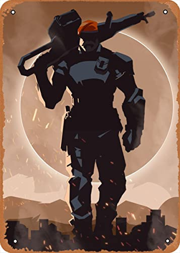 Muecddoa Filmposter Retro Metallschild Brimstone Valorant Wandkunst Dekor Blechschild 20,3 x 30,5 cm