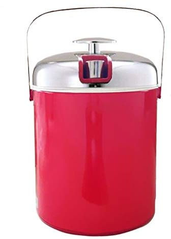 ice bucket, Stainless Steel Ice Bucket With Tongs - 1.3 Liter Double Walled Insulated with Airtight Leak Resistant Lid and Carrying Handle – Polish Finish – Elegant Gift (Color : D)