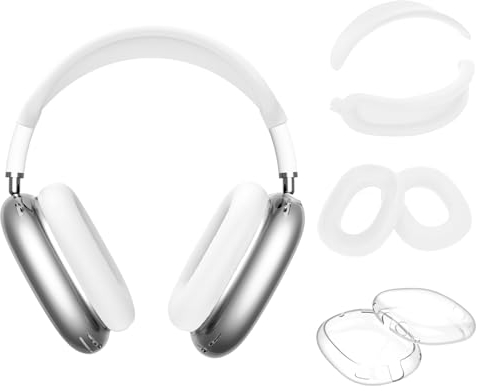 4 Stück Schutzhülle kompatibel mit AirPods Max Cover - Anti-Scratch Cover Zubehör Schutz für AirPods Max Kopfhörer Zubehör Cases(Weiß)