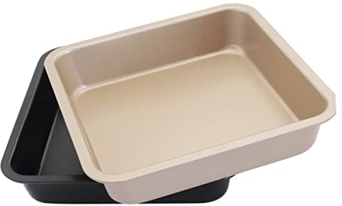 LIFKOME Ofenkuchenform-set Antihaftbeschichtetes Backblech 2 5 Cm Quadratische Brotform Backgeschirr Für Käsekuchen Geburtstagskuchen Backformen Tablett