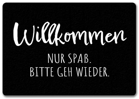speecheese Hau ab Fußmatte in 35x50 cm ohne Rand Willkommen Nur Spaß. Bitte GEH Wieder. Sarkastisch Humorvoll - Christkind Weihnachtsbaum Spaßgarant