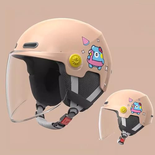 Kinder-Motorrad-Elektroroller-Helm 3/4-Design Leichter Moped-Roller-Helm Für Jungen Und Mädchen Halbe Helme Für Kinder Im Alter Von 2–12 Jahren C,50-58CM
