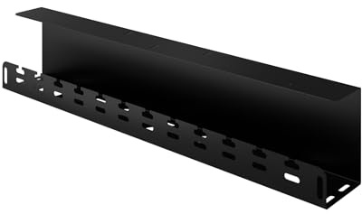 Stalflex Plateau de Gestion de Câbles 59 cm - Cache Câble en acier - Range Cable sous Bureau - Chemin de Cable Bureau en lot avec 5 Vis