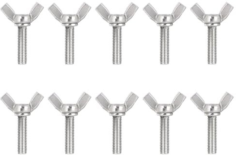 M4 x 25mm Wing Nuts Bolts, 304 Stainless Steel Butterfly Wing Bolts, Heavy Duty Hand Twist Tighten Fasteners Parts Screws for DIY Tools, Pack of 10