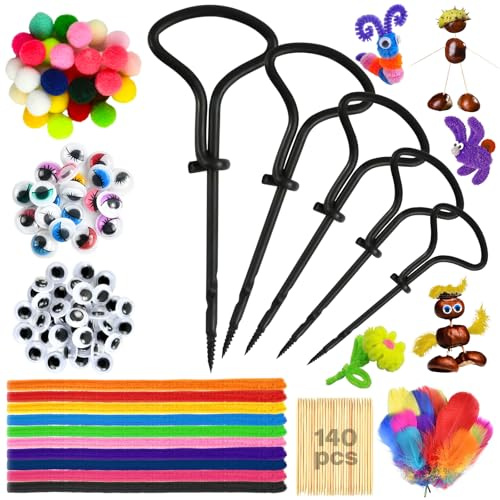 Set Di Punte per Castagne 275PCS Set di Fai Da Te Con Castagne Kit Di Artigianato per Castagne Castagne Fai da Te Per Il Fai Da Te con Castagne Migliora la coordinazione Occhio-Mano per Bambini