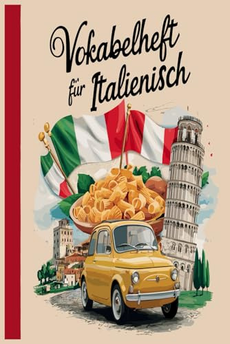 Vokabelheft für Italienisch: A5, 2 Spalten, liniert, Lineatur 53, 110 Seiten, über 1400 Vokabeln - für verschiedene Sprachen (Englisch, Spanisch, Französisch, Latein, Italien uvm.)