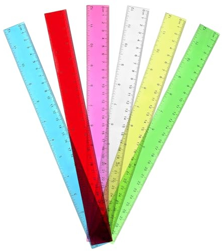 6er Pack lineal 30 cm, klar Kinder Kleines Lineale Flexibel LinkshäNder Lineale Schulbedarf Messinstrumente （6 Farben）