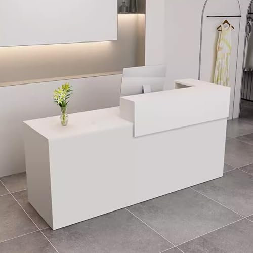Moderner weißer Empfangstresen mit Schubladen, Rezeptionstheke für Büro, Bekleidungsgeschäft oder Lebensmittelgeschäft, Einzelhandel, Kasse, für Firmenempfänger, 150 x 60 x 100 cm