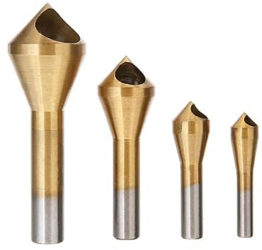 4 Uds. Avellanador recubierto de titanio, taladro de desbarbado, cortador de agujeros cónicos for Metal, plástico, madera, cabeza avellanada, herramientas de biselado