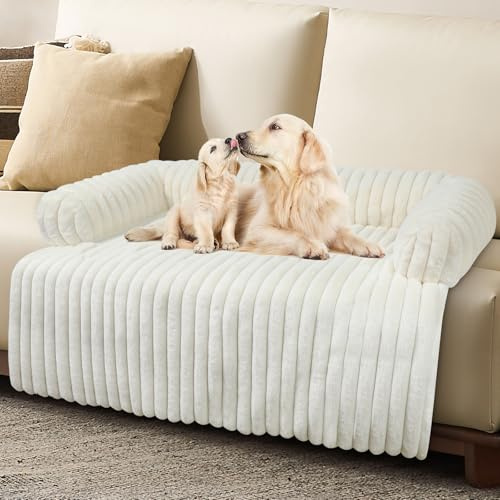 Luxuriöse Hundesofa Bett, Hundesofa Bezug für Hunde Waschbar, Abnehmbarer Couchschutz für Hunde, Wasserdichtes Hundesofabett, Hundebett für Couch, Haustier-Couchbezüge für Sofa, Couch Hundebett (Weiß,