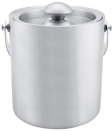 LUNWJJIP Seau à Glace à Double paroi isolé en Acier Inoxydable avec Couvercle et poignées for Les Pique-niques de Mariage (3L)(2l)