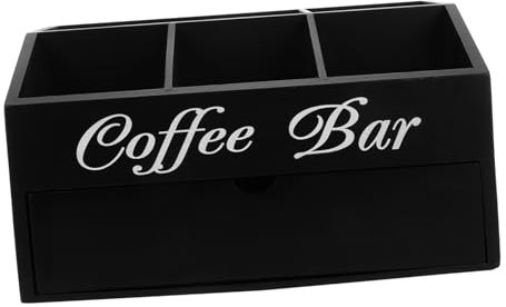 Cabilock Cafe Supply Storage Box Compartment Design Coffee Countertop Organiser for Tea Sugar Straws Paper Towels