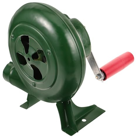 Parliky Handkurbel Grillventilator für Outdoor Camping Grillen Manuelles Feuergebläse aus Metall Tragbar Hitzebeständig für Reisen und Picknick