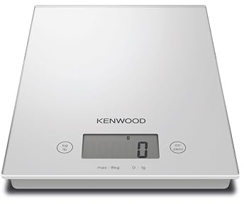 Kenwood WEP60.000WH, bilancia digitale con controllo TouchSense, spegnimento automatico, peso massimo 8 kg, precisione 2 grammi, bianco