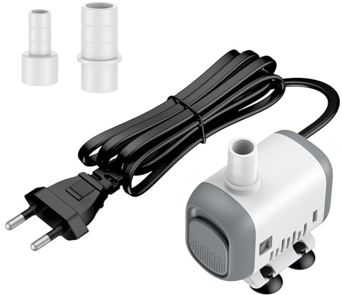 Pawfly Kleine Aquarium Pumpe, 500 LPH Tauchwasserpumpe für Springbrunnen, 8 W Mini-Wasserpumpe mit 0,79 m Hohem Hub, Leise Springbrunnenpumpe für Aquarium, Fischbecken & Wasserfall