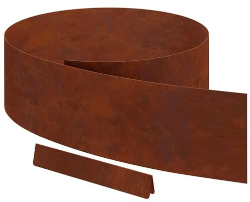 vidaXL Raseneinfassung 450 x 0,05 x 20 cm Wetterfeststahl Rostig