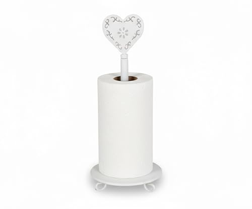 Baroni Home Portascottex in Ferro Decorato, Stile Shabby Chic con Cuore, Accessori da Cucina da Tavola, Portascottex per Interno e Esterno, 16x16x40 cm