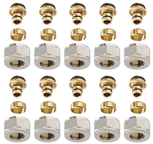 EpheyFIF 120 Sets of Reliable Underfloor Heating Manifold Connectors for 16mm Pipework Nickel Plated for Enhanced Longevity