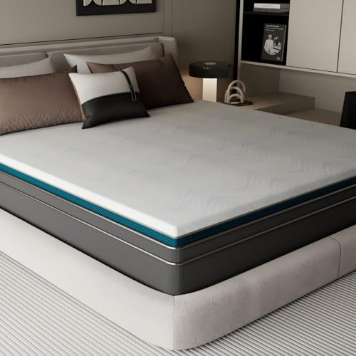 Confortil Surmatelas 140x190, Épaisseur 7.5cm, Mousse à Mémoire de Forme Gel, 2 Personnes, Housse Amovible Lavable (Surmatelas 140x190cm)