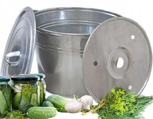 MIKONI Einkochtopf groß mit Deckel & Zwischenboden 25l Stahl verzinkt Zinkeimer großer Kochtopf 25 Liter Suppentopf Gulaschkessel Kocheimer (25l)