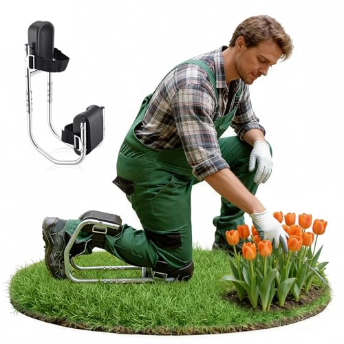 Tabouret À Genoux pour Le Jardinage,Réglable 45 À 62 Cm,Acier Inoxydable,Siège De Jardin Et Agenouilloir,pour Personnes De Différentes Tailles,Genouillère Portable pour Jardin