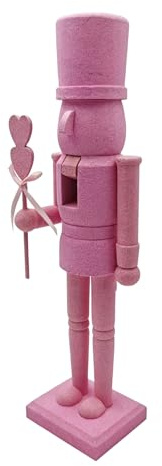 Genérico Cascanueces Rojos Y Rosas De Madera para El Día De San Valentín – De Estatua De Escritorio para Parejas De Madera | Decoraciones Navideñas Y Regalos para Repisa De Oficina En Casa Decoración