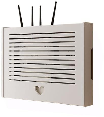 YAOHY Caja Router Almacenamiento para WiFi Bambú, Armario Almacenamiento Multimedia para Hogar, Organizador para Regletas GestióN Cables,(Style 2,18.8x14.9in/48x38cm)